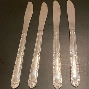 VTG 4 pieces flatware stainless steel butter knives replacement